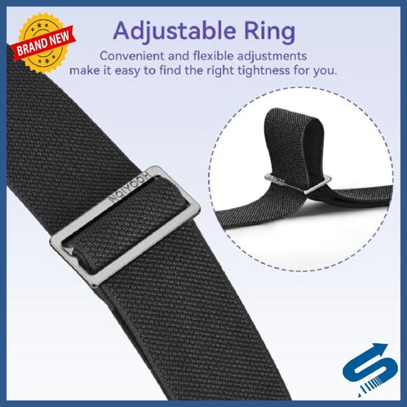 Invisible No Show Elastic Belt Women\'s Stretch Waistband Adjustable Flat Buckle
